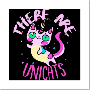 Cute Crazy Psycedelic Unicorn Cat Chimaera Artwork Posters and Art